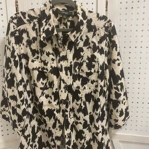 Style & Co. Black and Cream Button Down Shirt